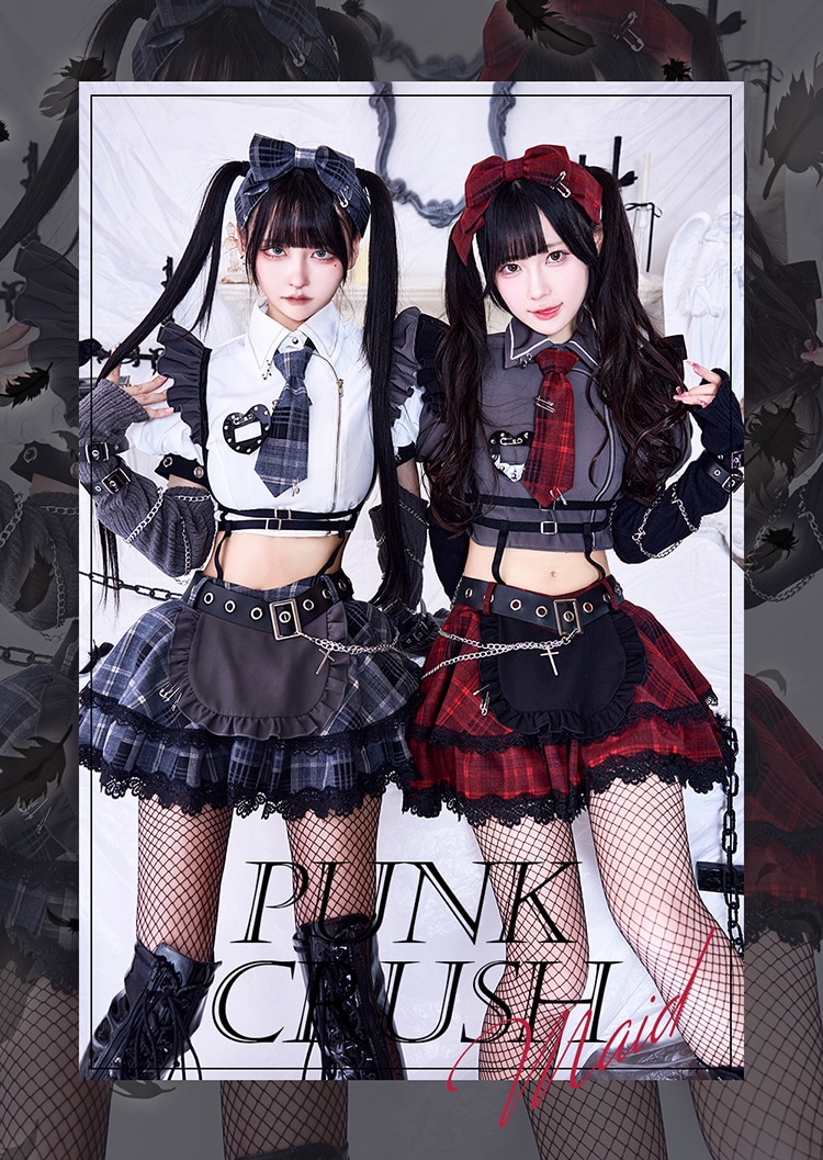 即日発送】ガーリーチェックパンククラッシュメイド《オリジナル