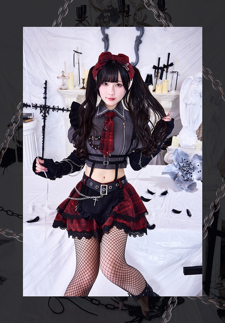 即日発送】ガーリーチェックパンククラッシュメイド《オリジナル