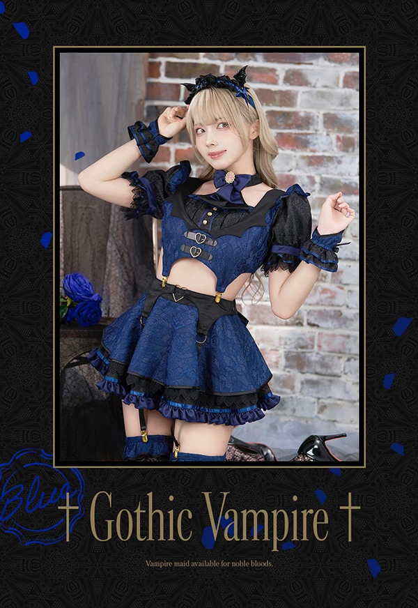 即日発送】ゴシックハートヴァンパイア《ハロウィンコスプレ7点セット