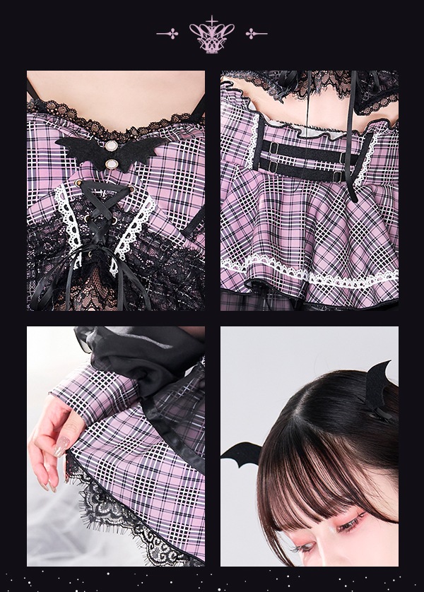 即日発送】【中村里砂着用】アンティークレースチェックサキュバス