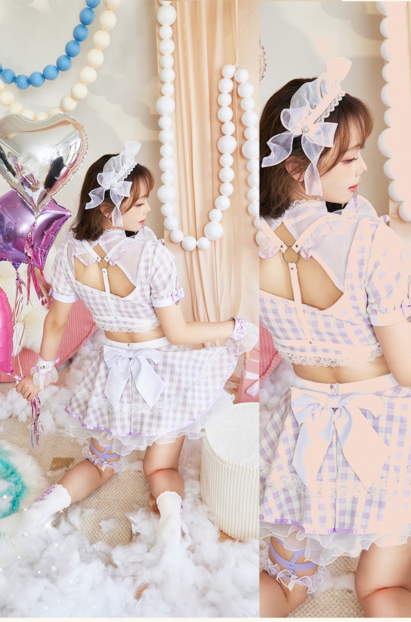 即日発送】ハーネスポップギンガムチェックメイド《ハロウィンコスプレ