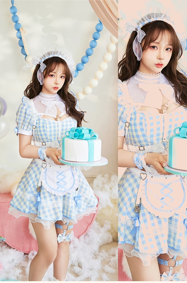 即日発送】ハーネスポップギンガムチェックメイド《ハロウィンコスプレ