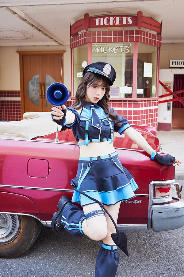 即日発送】バイカラーラインデビルポリス《ハロウィンコスプレ11点