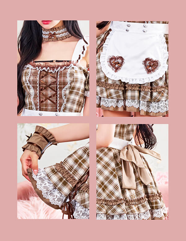 即日発送】【中村里砂着用】チョコレートチャンクチェックメイド