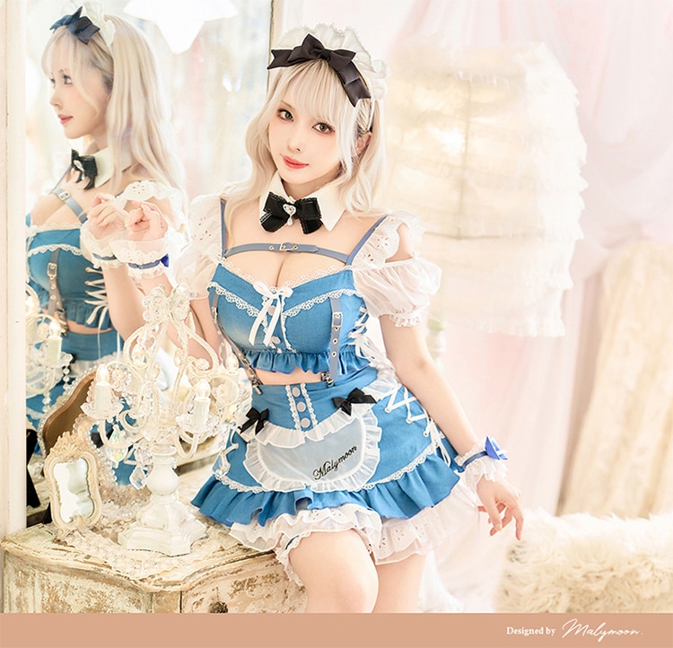 即日発送】パフスリーブデニムドールメイド《ハロウィンコスプレ9点