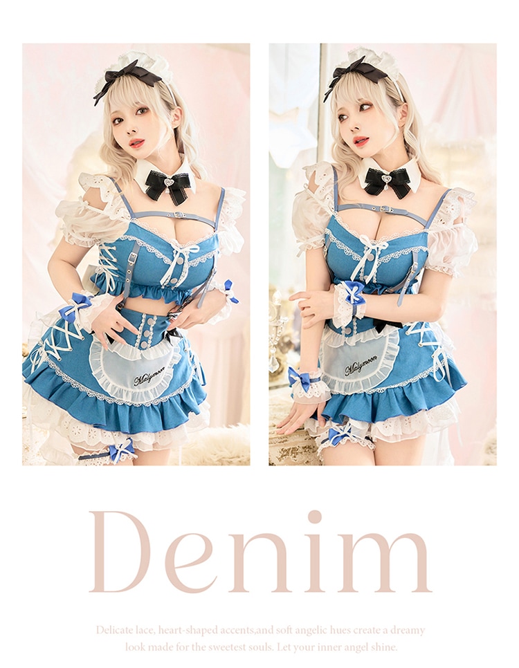 即日発送】パフスリーブデニムドールメイド《ハロウィンコスプレ9点