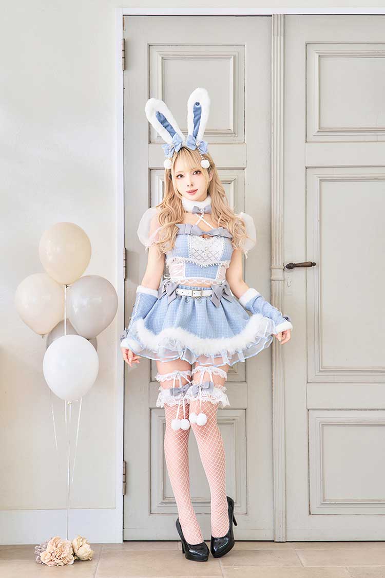 ライトブルー/ピンクは予約】ツイードバニーセットアップ《オリジナル