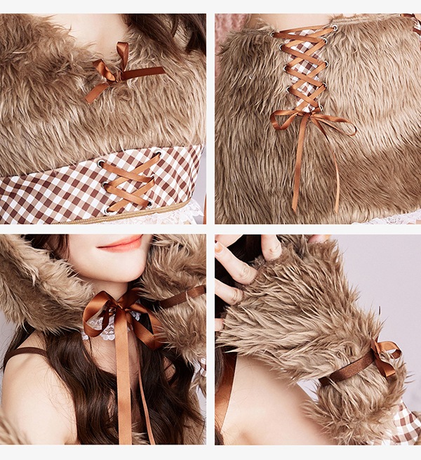 即日発送】テディバニーギンガムファーセットアップ《ハロウィン