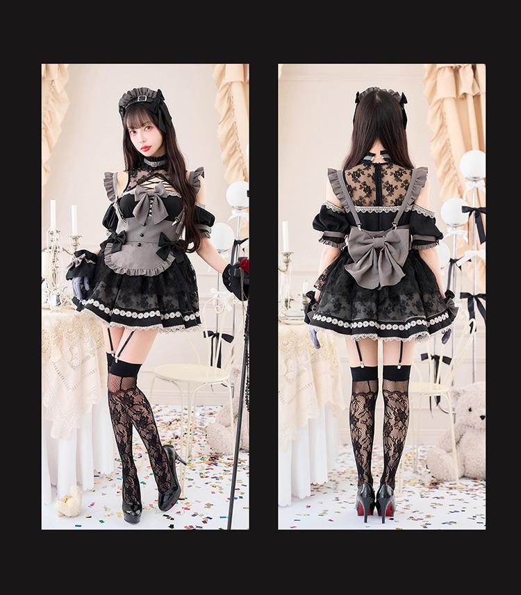 即日発送】【中村里砂着用】ラルムノワールメイド《ハロウィンコスプレ