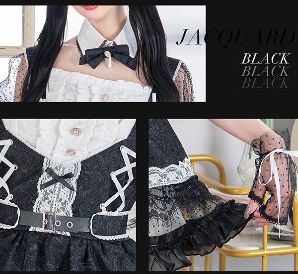 訳あり品※】【即納】ダマスクジャガードロイヤルメイドドレス