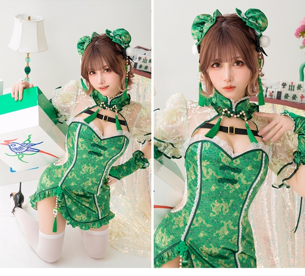 即日発送】[Malymoon限定]パフスリーブ麻雀チャイナ《ハロウィン