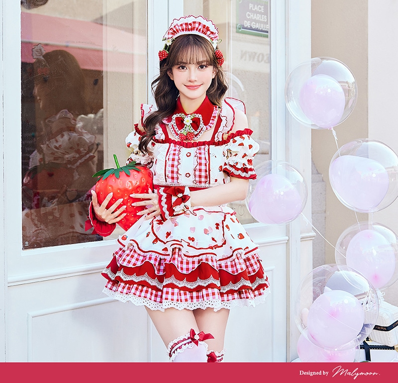 予約-4月下旬頃より順次発送予定】ストロベリーミルクギンガムメイド