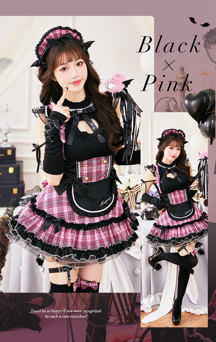 即日発送】ガーリーロックサキュバスメイド《ハロウィンコスプレ11点
