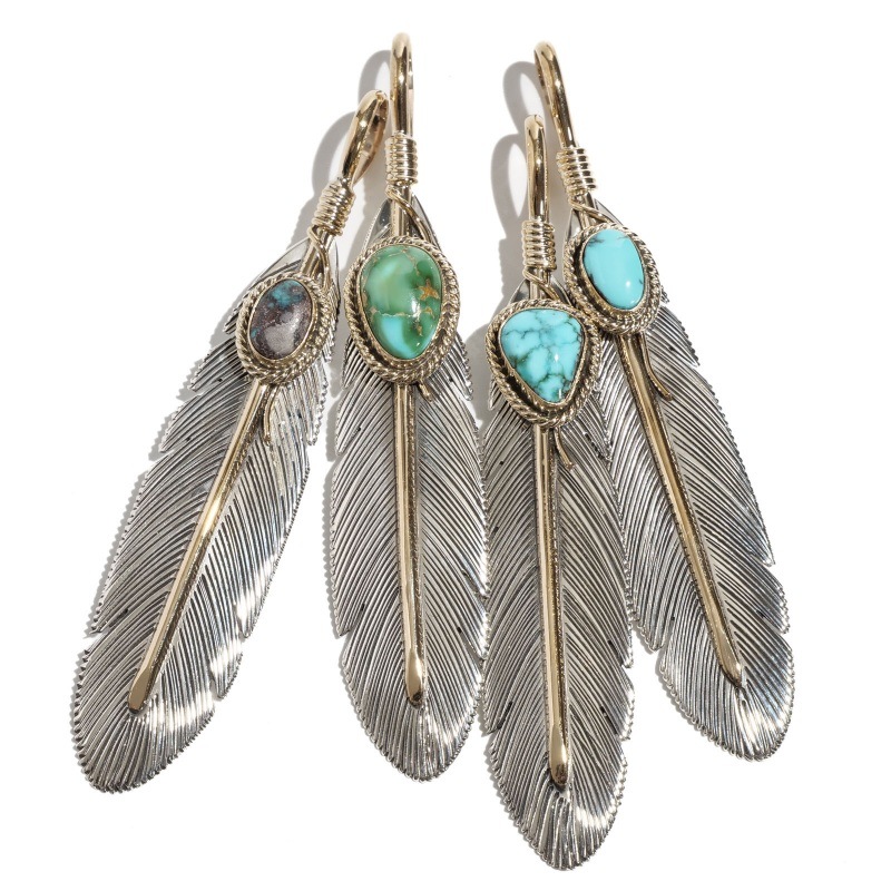 ハーヴィーメイス ターコイズ×12KGF フェザーペンダント｜マライカ公式通販