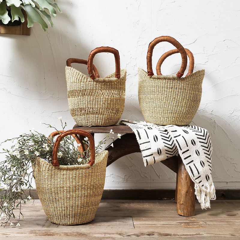 ブルキナマルシェバッグ ナチュラル かごバッグ｜マライカ公式通販