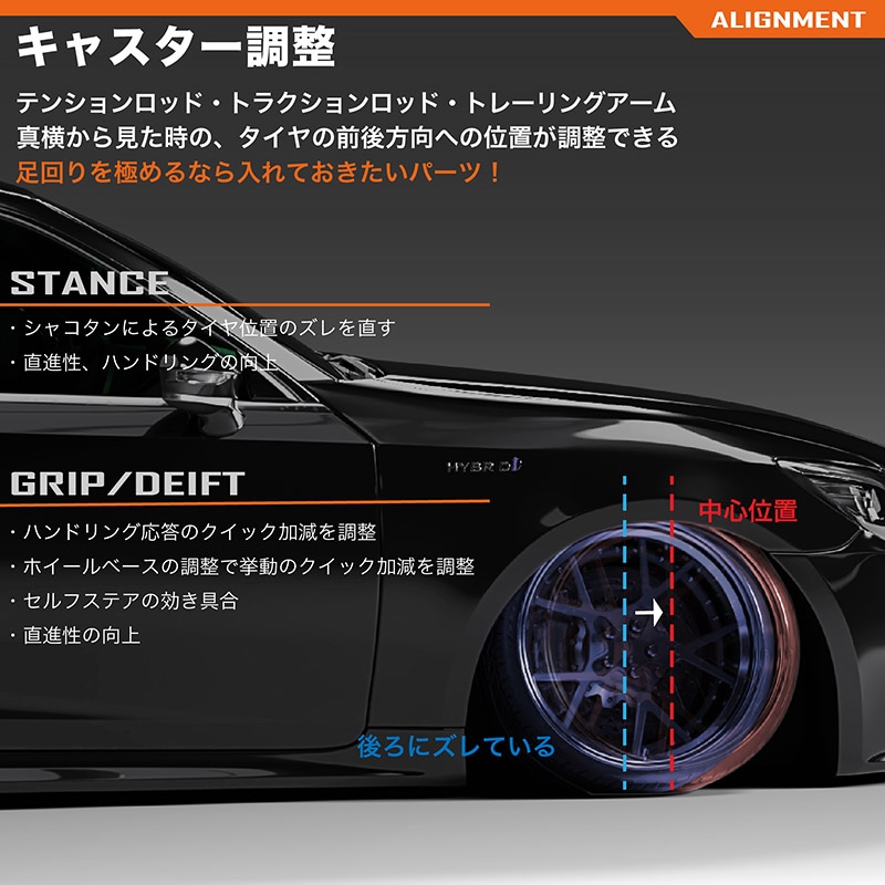 車検OK GG GY アテンザ キャンバーアーム アッパーアーム 調整式 ピロ