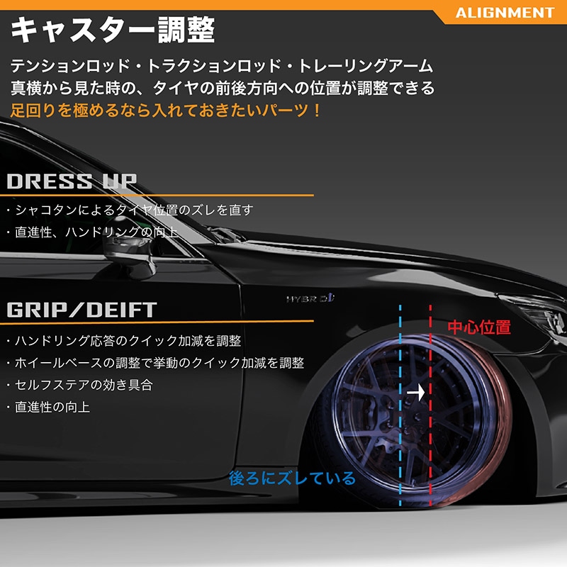 車検OK アッパーアーム トーコントロールアーム セット 調整式 リア
