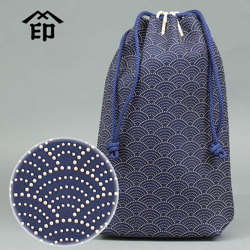 印傳屋【合切袋大マチ付｜青海波・紺白】祭用品専門店浅草絆纒屋ネット