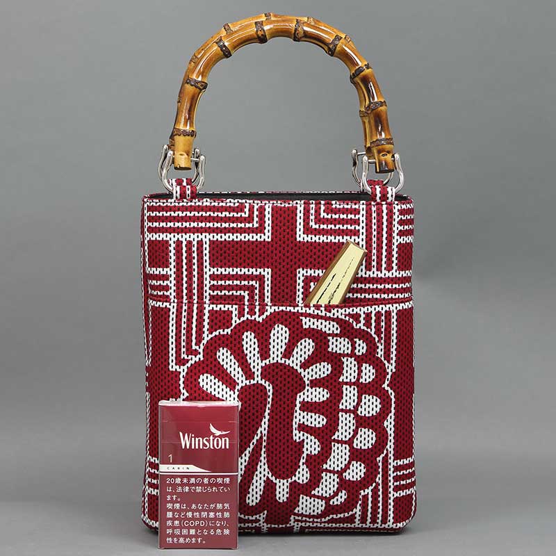 オーダーメイド【バンブー手提げバッグ｜縦型小・外ポケット付】祭用品