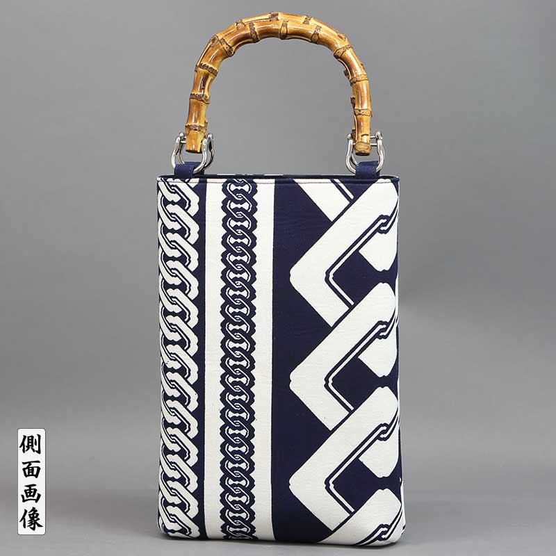 バンブー手提げ【縦型中｜無形文化財長板正藍染・大小吉原】祭用品専門