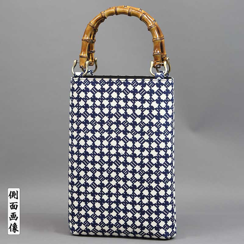 バンブー手提げ【縦型中｜無形文化財長板正藍染・大六・神輿】祭用品