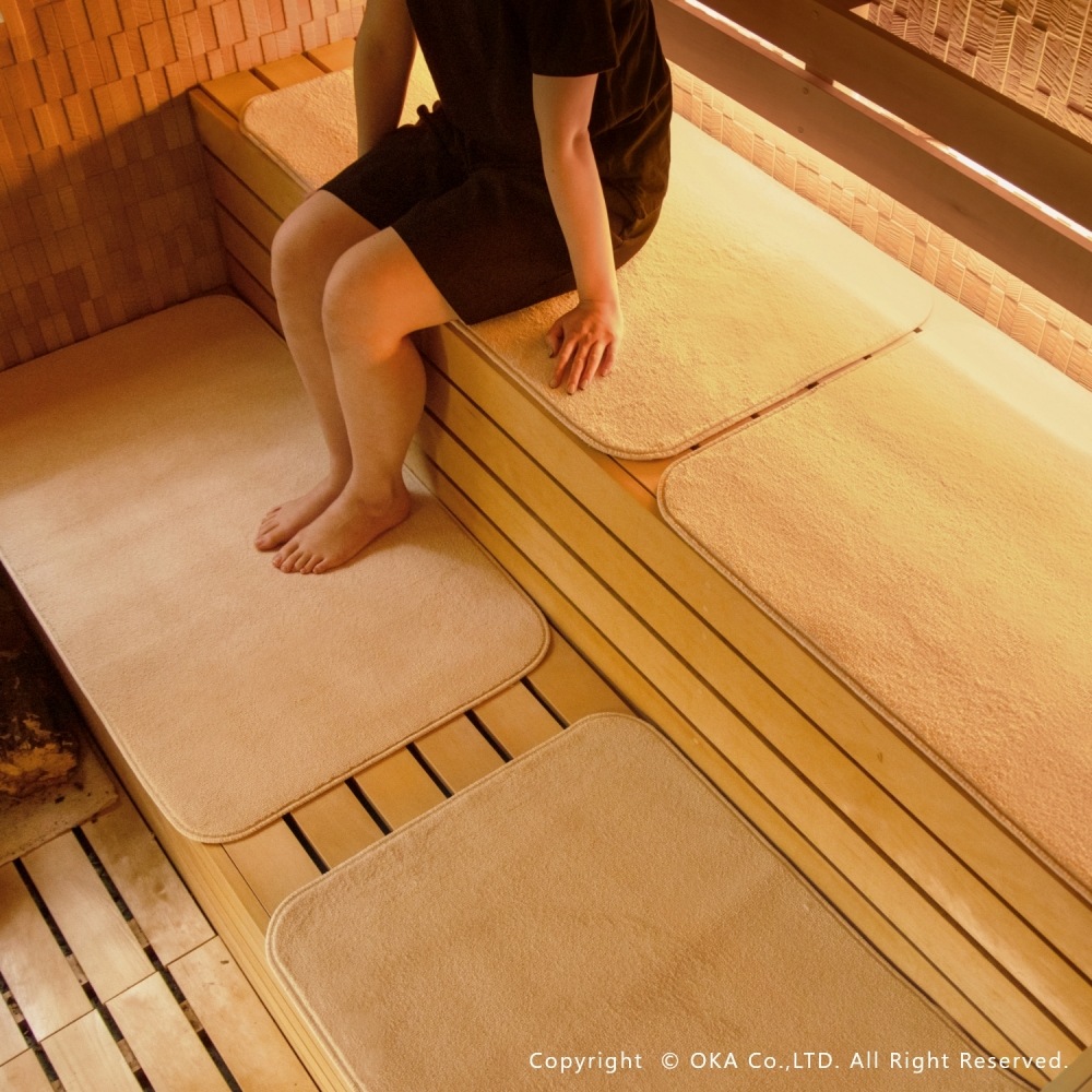 ポリエステル防炎 サウナマット 約60cm×110cm （ サウナ用スーパー優踏