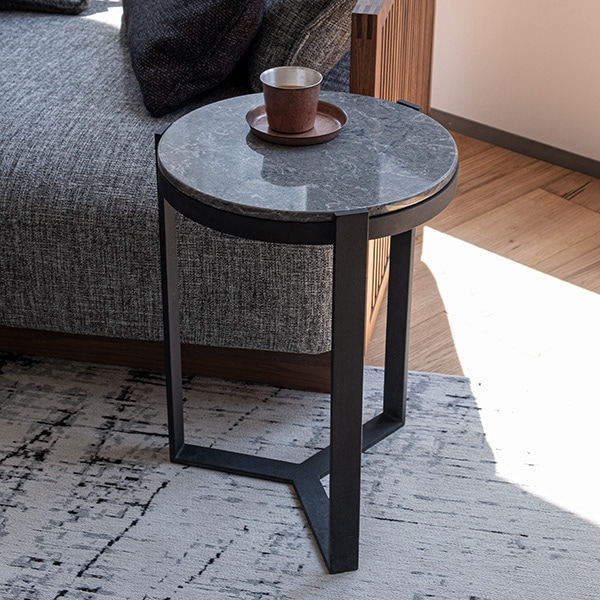 シーザーストーン サイドテーブル 鉄脚 直径45 高さ45cm Firm(ファーム