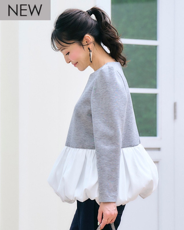 MARONENONFEE マーロンエノンフィ モノトーンフレアタイトップス