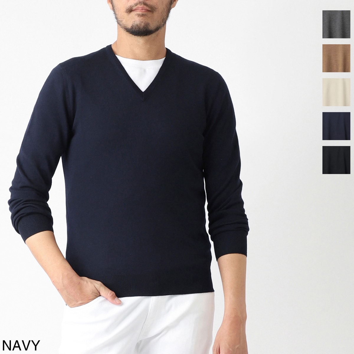 Gran Sasso グランサッソ Vネック ニット【大きいサイズあり】 メンズ