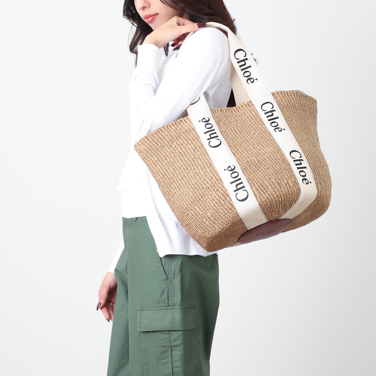 Chloe クロエ カゴバッグ/バスケット/WOODY LARGE レディース