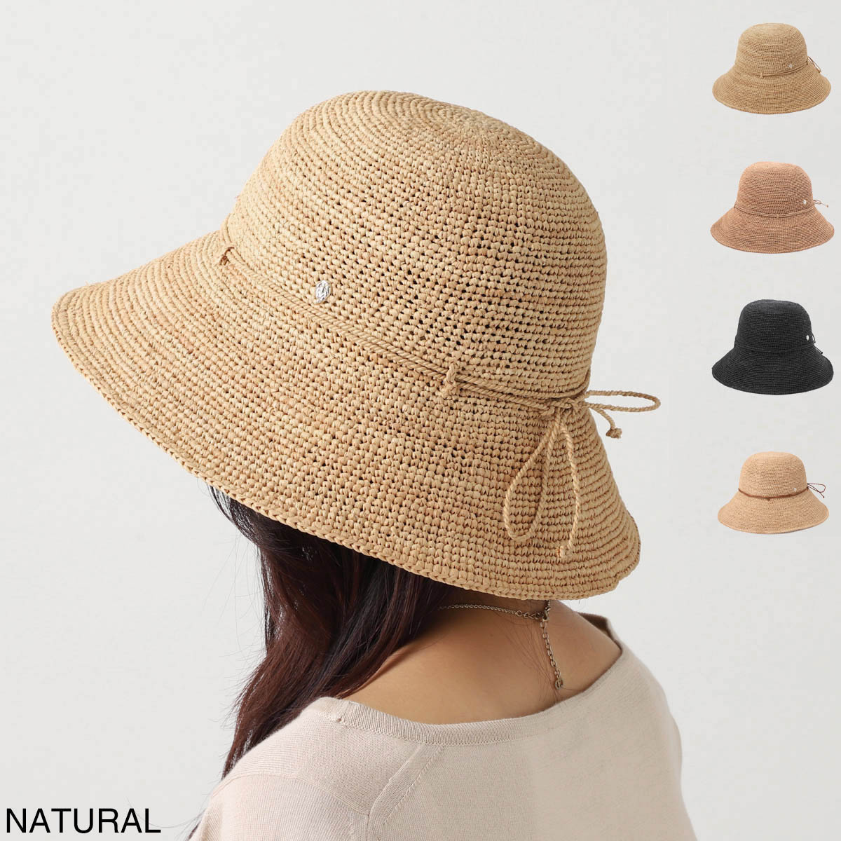 HELEN KAMINSKI ヘレンカミンスキー ラフィアハット/ダウンブリム