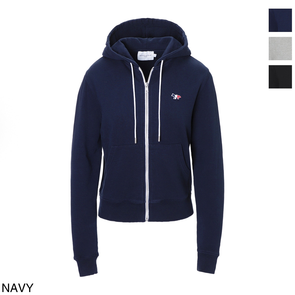 MAISON KITSUNE メゾンキツネ ジップアップパーカ/TRICOLOR FOX PATCH