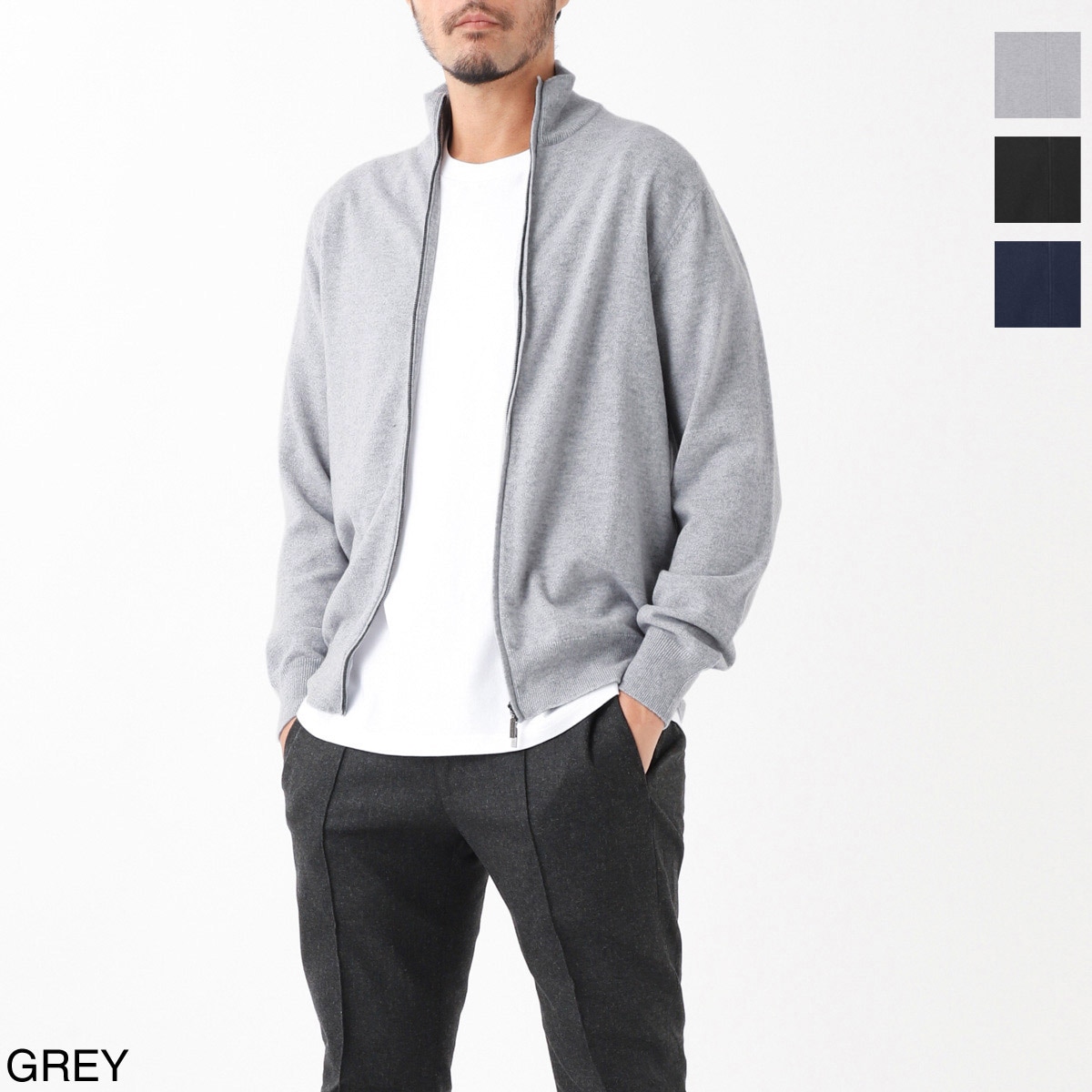 Cruciani クルチアーニ カシミヤ100％ ジップカーディガン【大きい