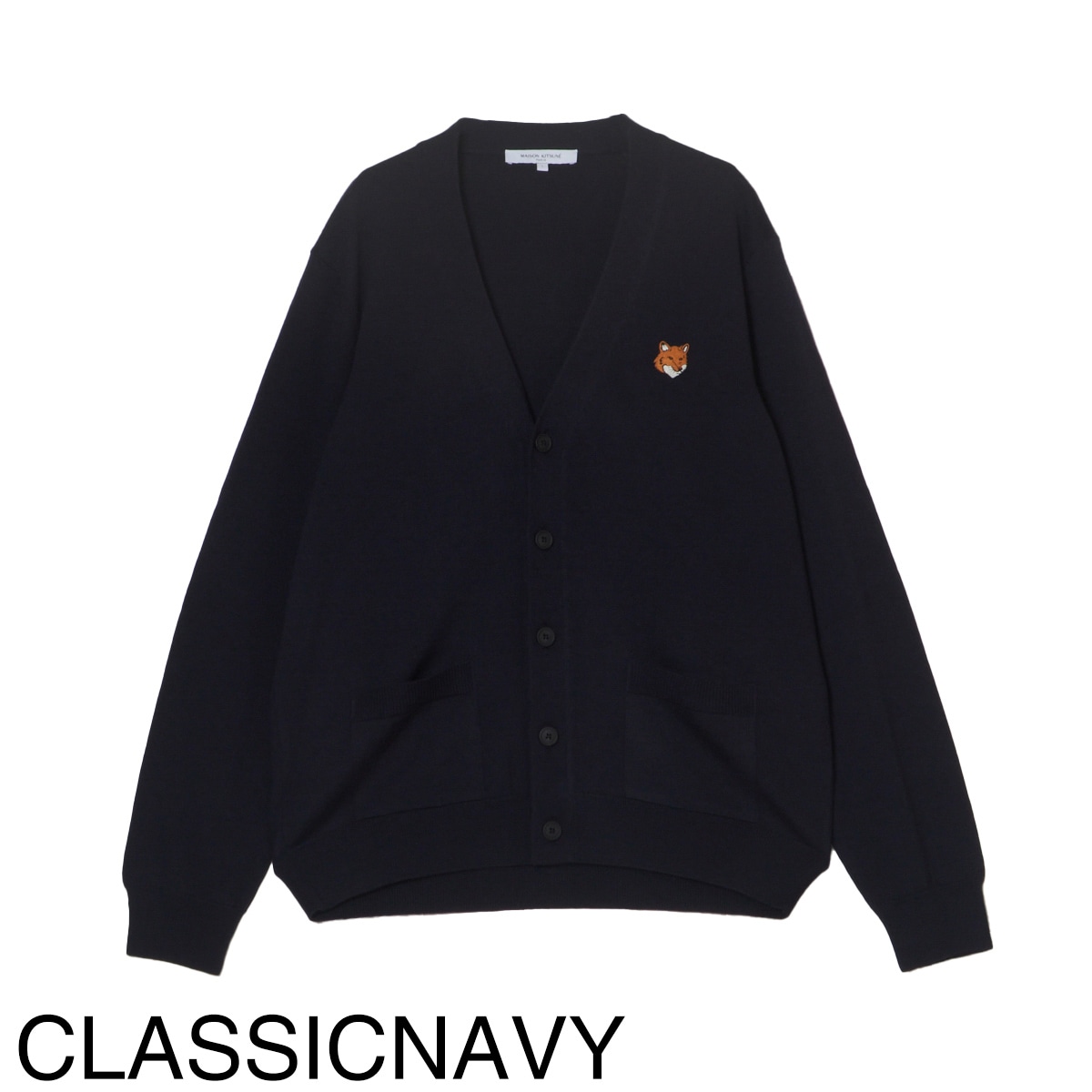 MAISON KITSUNE メゾンキツネ Vネック カーディガン/FOX HEAD PATCH