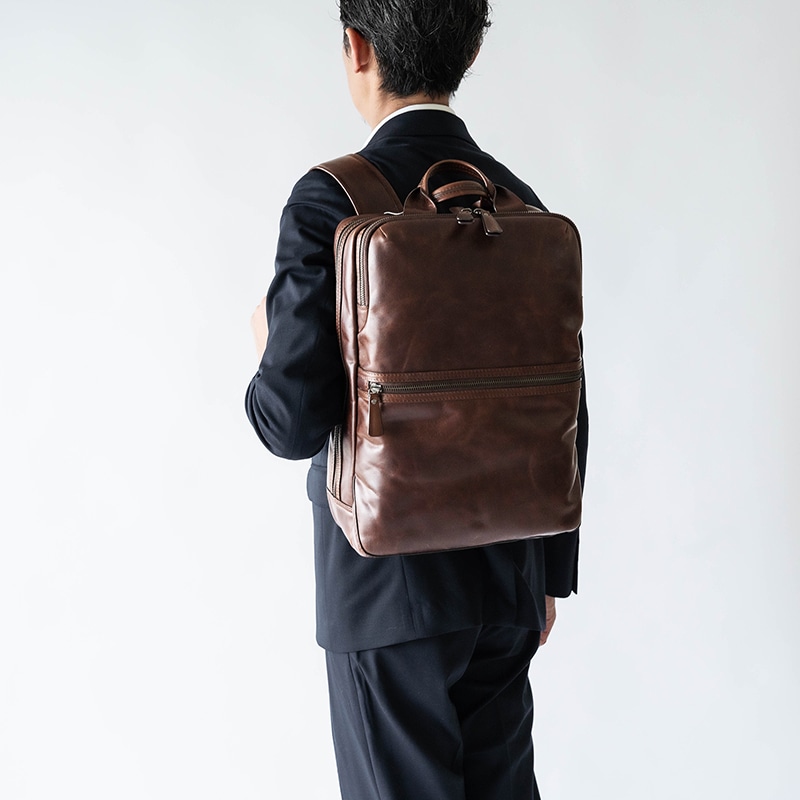 レザービジネスリュック ASTER アスター ブラウン 茶｜【公式】モラル