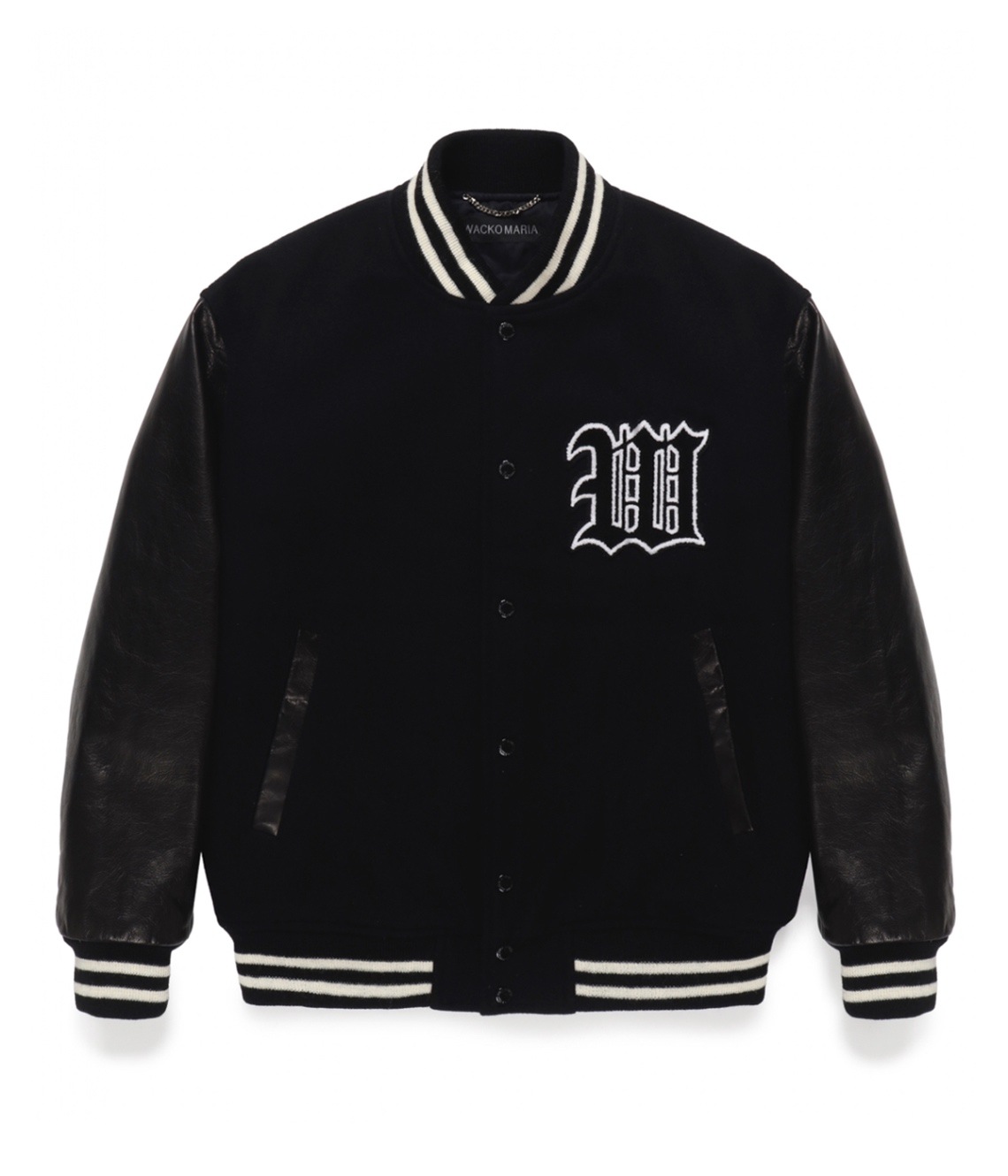 LEATHER VARSITY JACKET (TYPE-2)【BLACK】｜WACKO MARIA｜MELTING POT