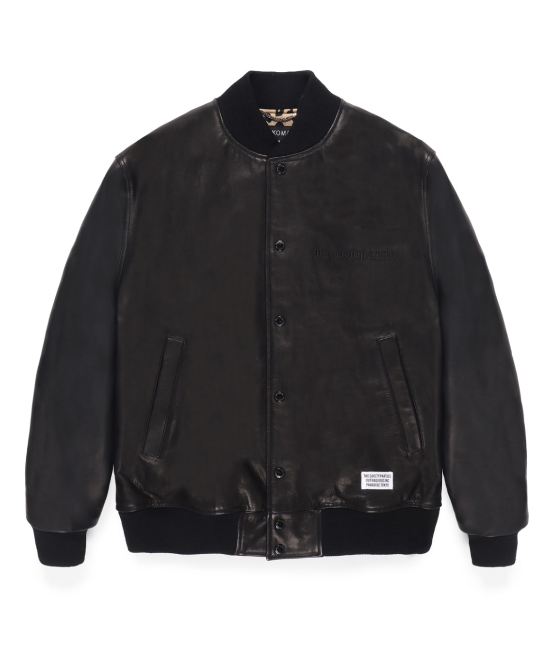 LEATHER VARSITY JACKET -A- (TYPE-2)【BLACK】｜WACKO MARIA｜MELTING
