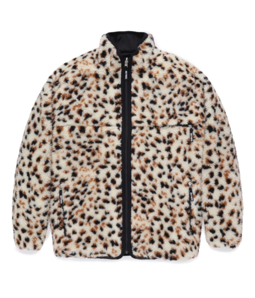 REVERSIBLE LEOPARD BOA FLEECE JACKET【WHITE】｜WACKO MARIA