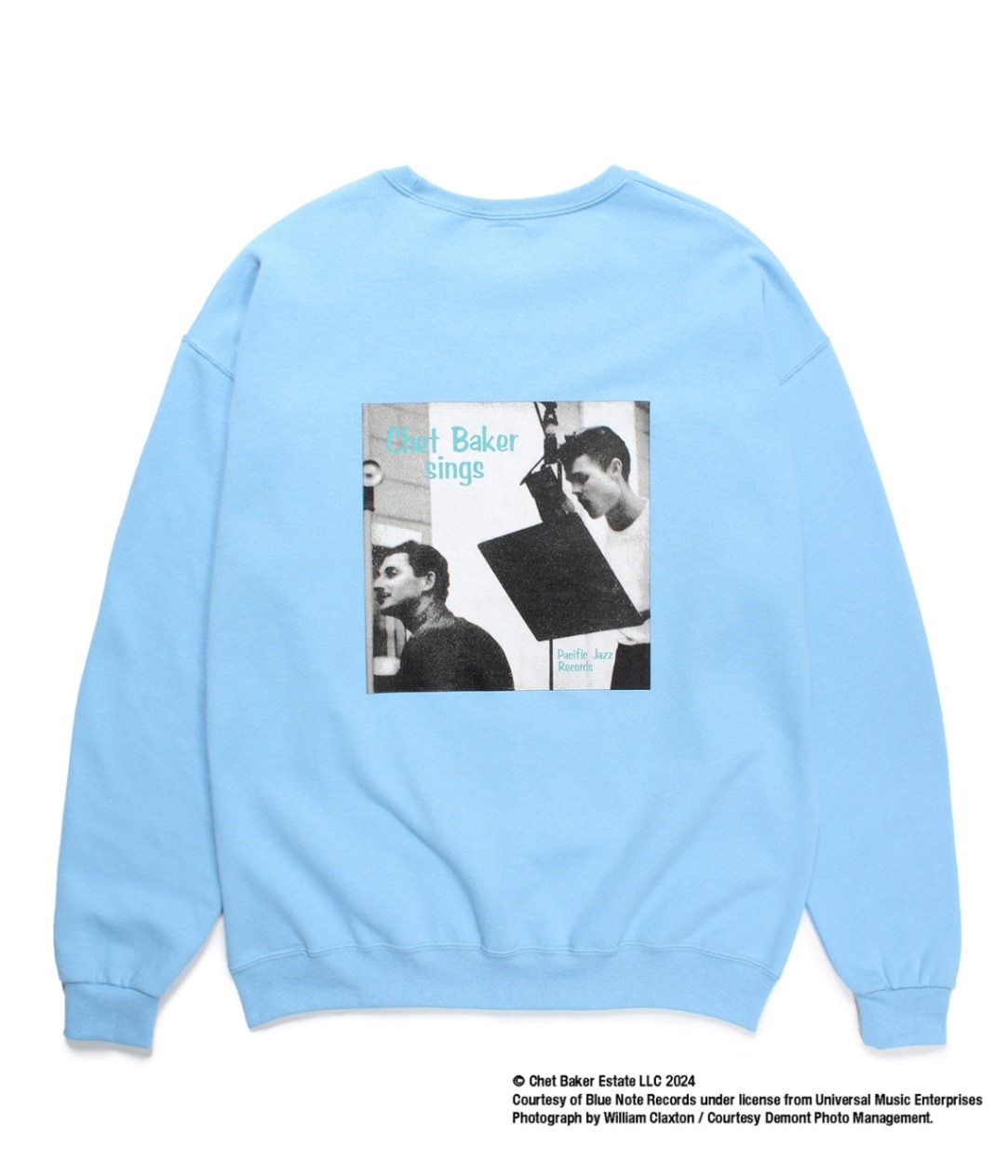 CHET BAKER / CREW NECK SWEAT SHIRT (TYPE-1)【BLUE】｜WACKO MARIA