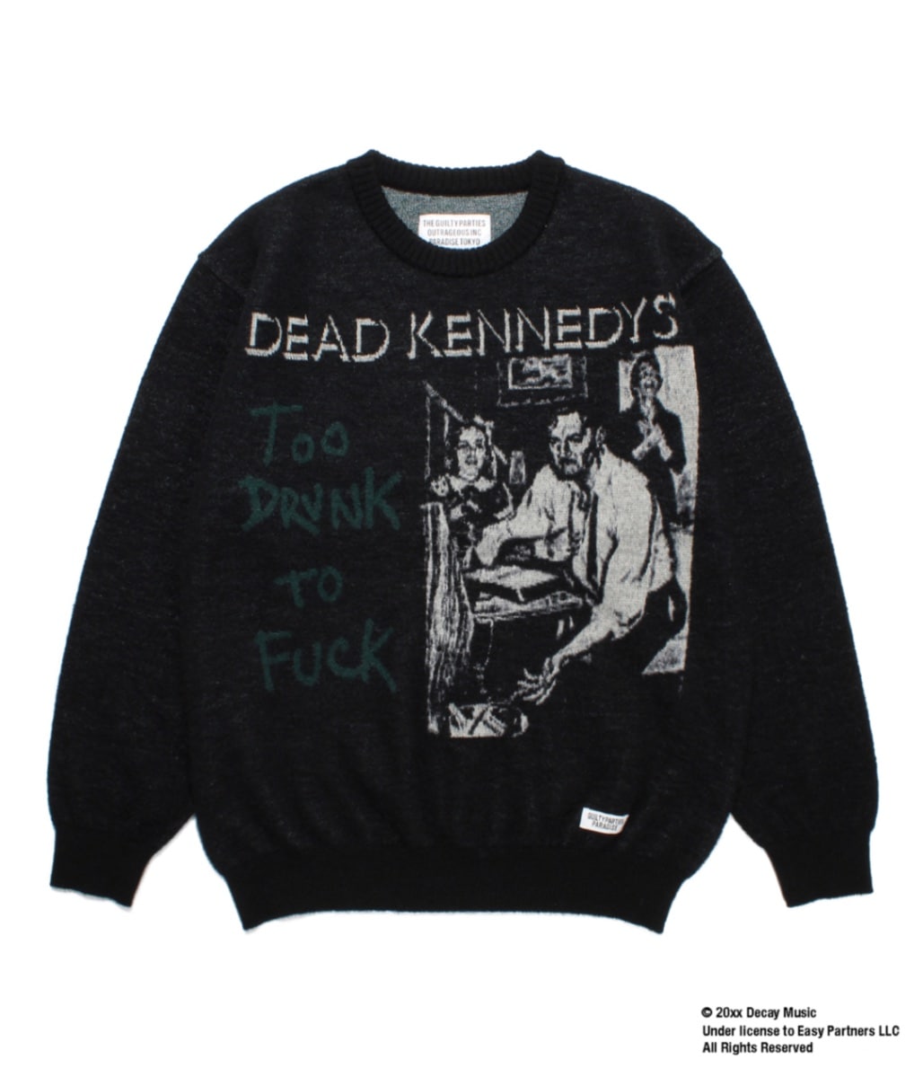 DEAD KENNEDYS / MOHAIR CREW NECK SWEATER【BLACK】｜WACKO MARIA