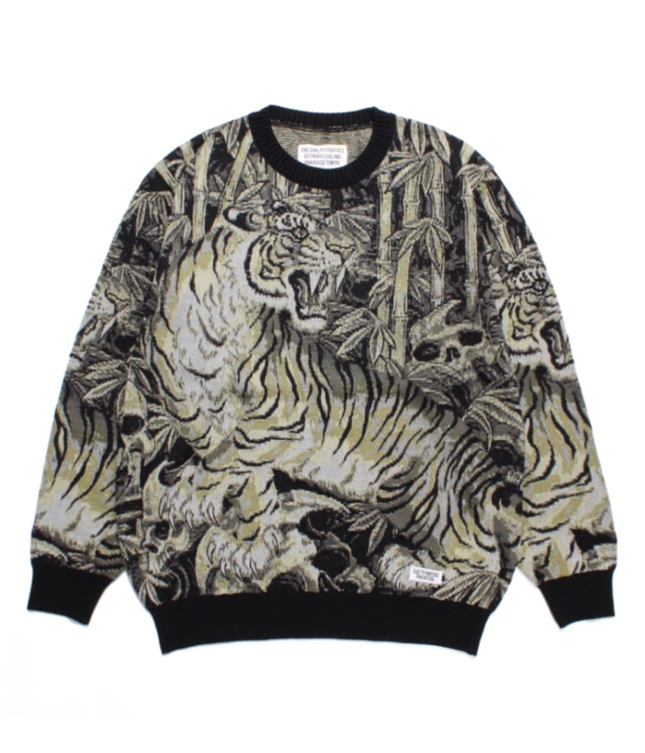 TIM LEHI / JACQUARD SWEATER【OLIVE】｜WACKO MARIA｜MELTING POT