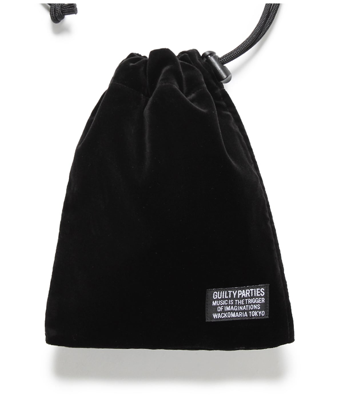 VELVET DRAWSTRING BAG【BLACK】｜WACKO MARIA｜MELTING POT（正規取扱