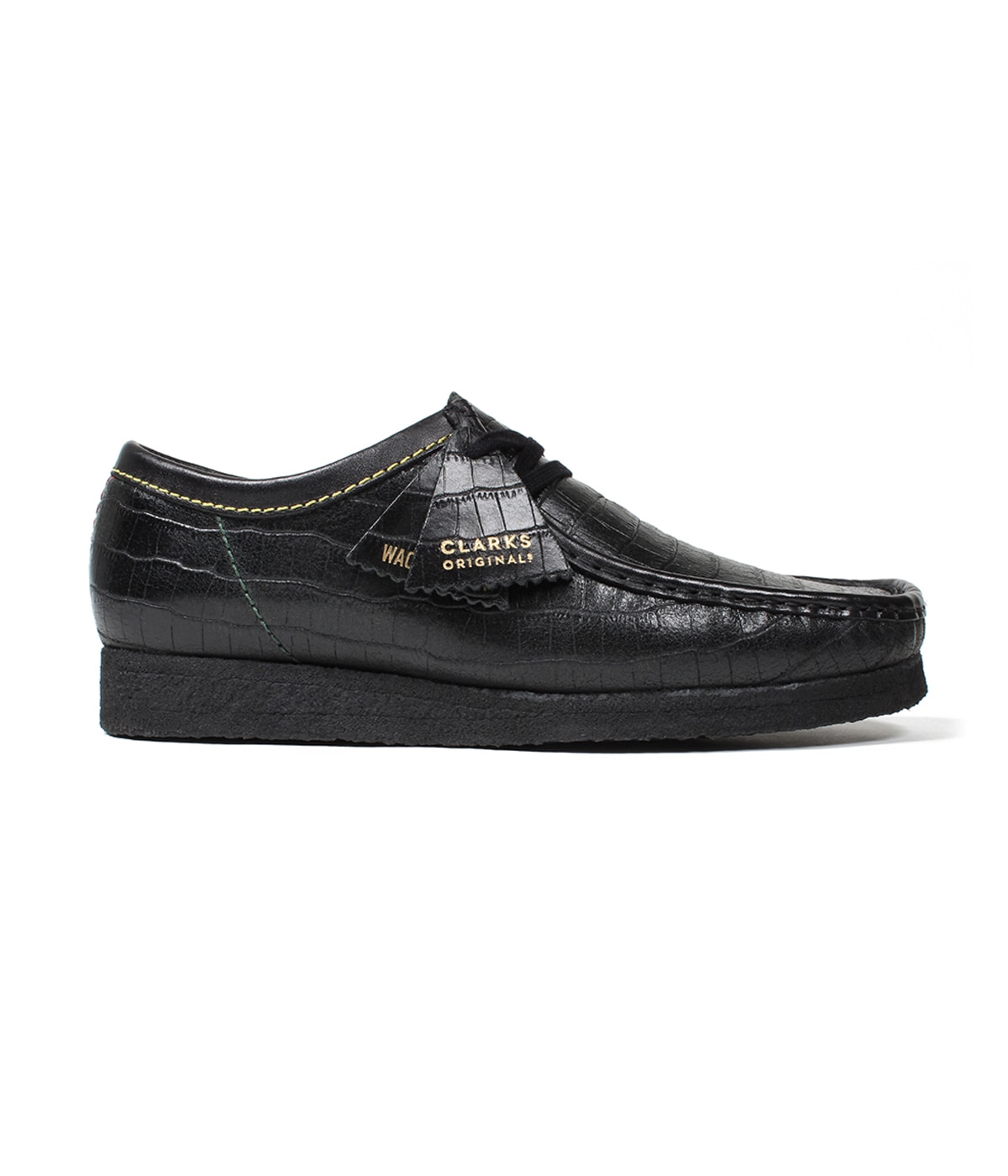 CLARKS ORIGINALS / CROCODILE EMBOSSED LEATHER WALLABEE【BLACK