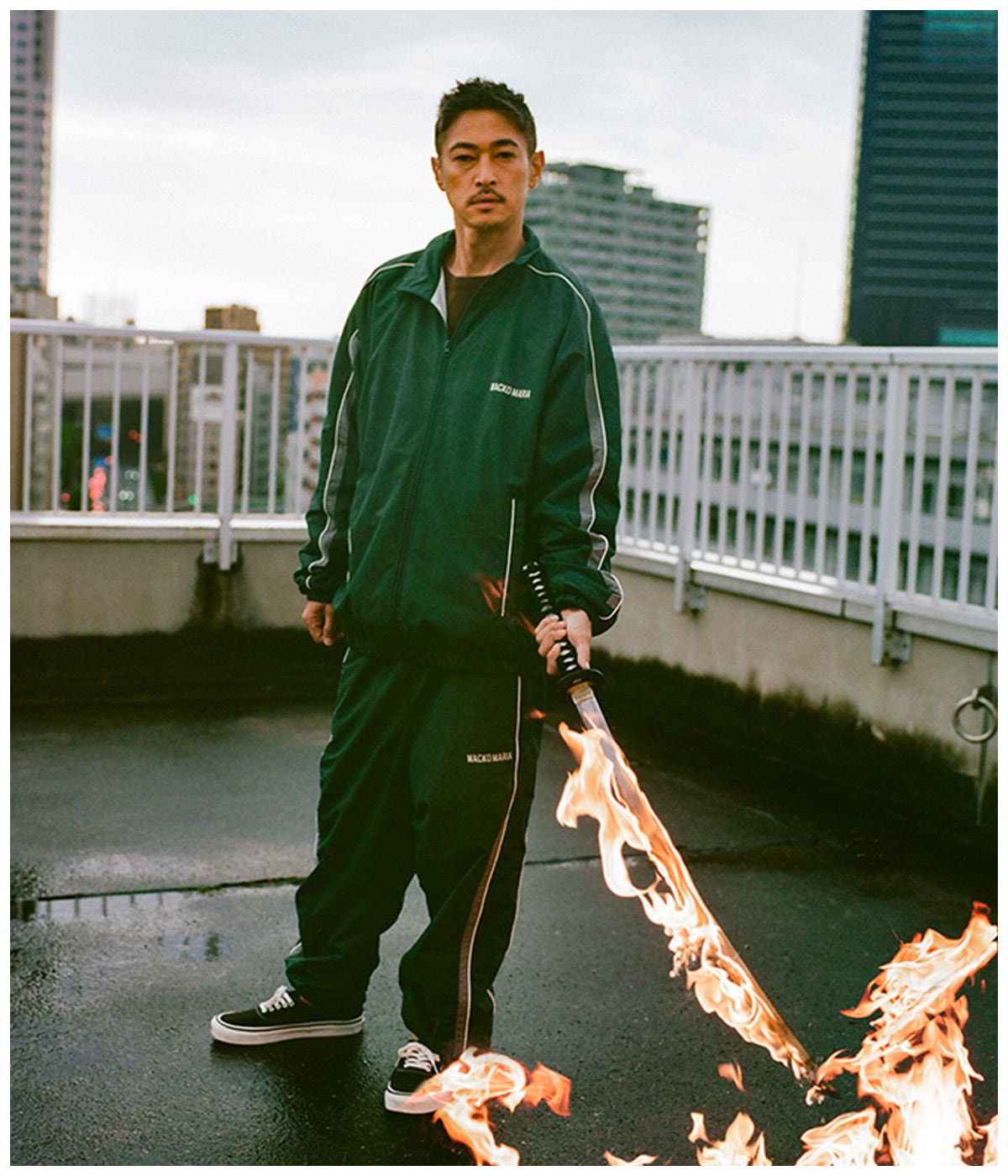 NYLON TRACK JACKET【GREEN】｜WACKO MARIA｜MELTING POT（正規取扱店