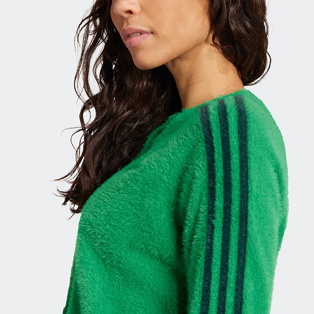 レディース フラッフィー ニットカーディガン グリーン ｜アパレル