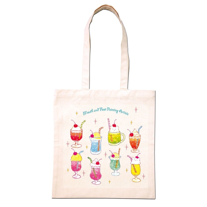 倉敷帆布のトートバッグ 【クリームソーダ】の作品情報｜口と足で描く