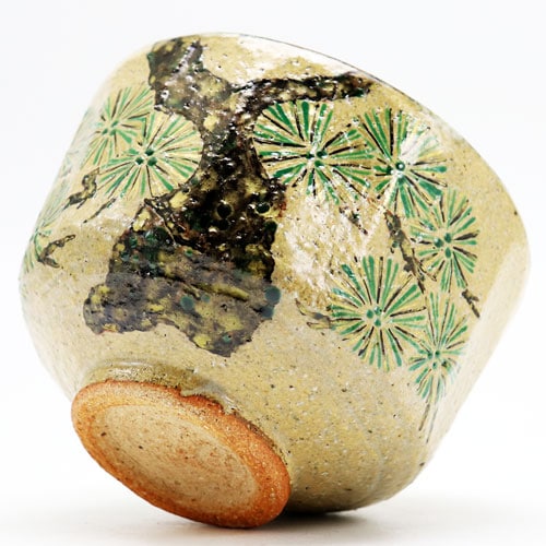 抹茶茶碗 唐松絵 通年物 中村良二作の通販は【茶道具のみのる園】