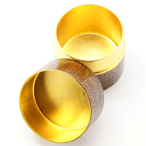 中次 薄茶器 欅 摺漆内金箔 茶道具 茶の湯用品 お点前用 なつめ ナツメ