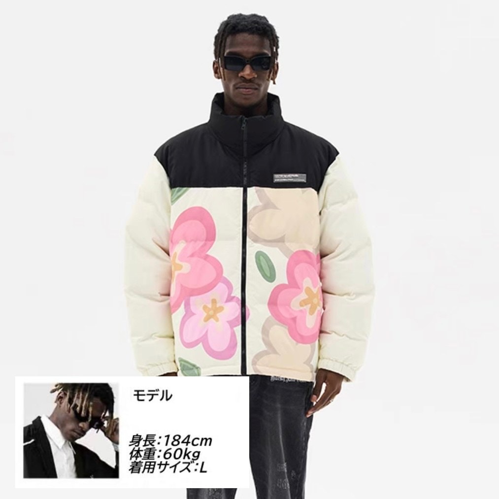 HARSH AND CRUEL カラフル フラワープリント ダウンジャケット｜MIRISE