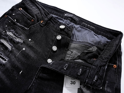 PURPLE BRAND ウォッシュド ペイント ダメージデニム イン ブラック